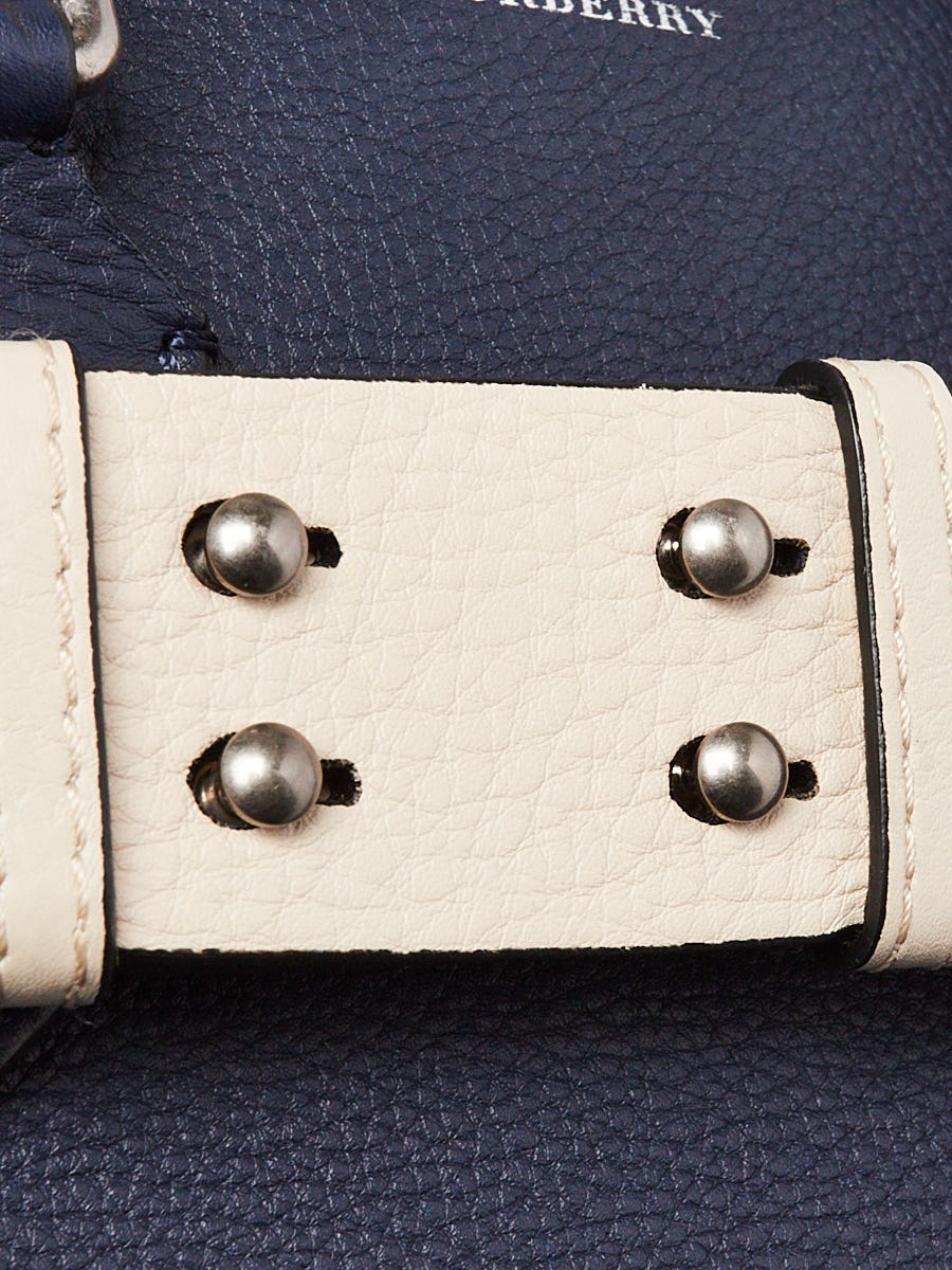 Burberry Blue/Beige Pebbled Leather Small Belt Bag | Yoogi's