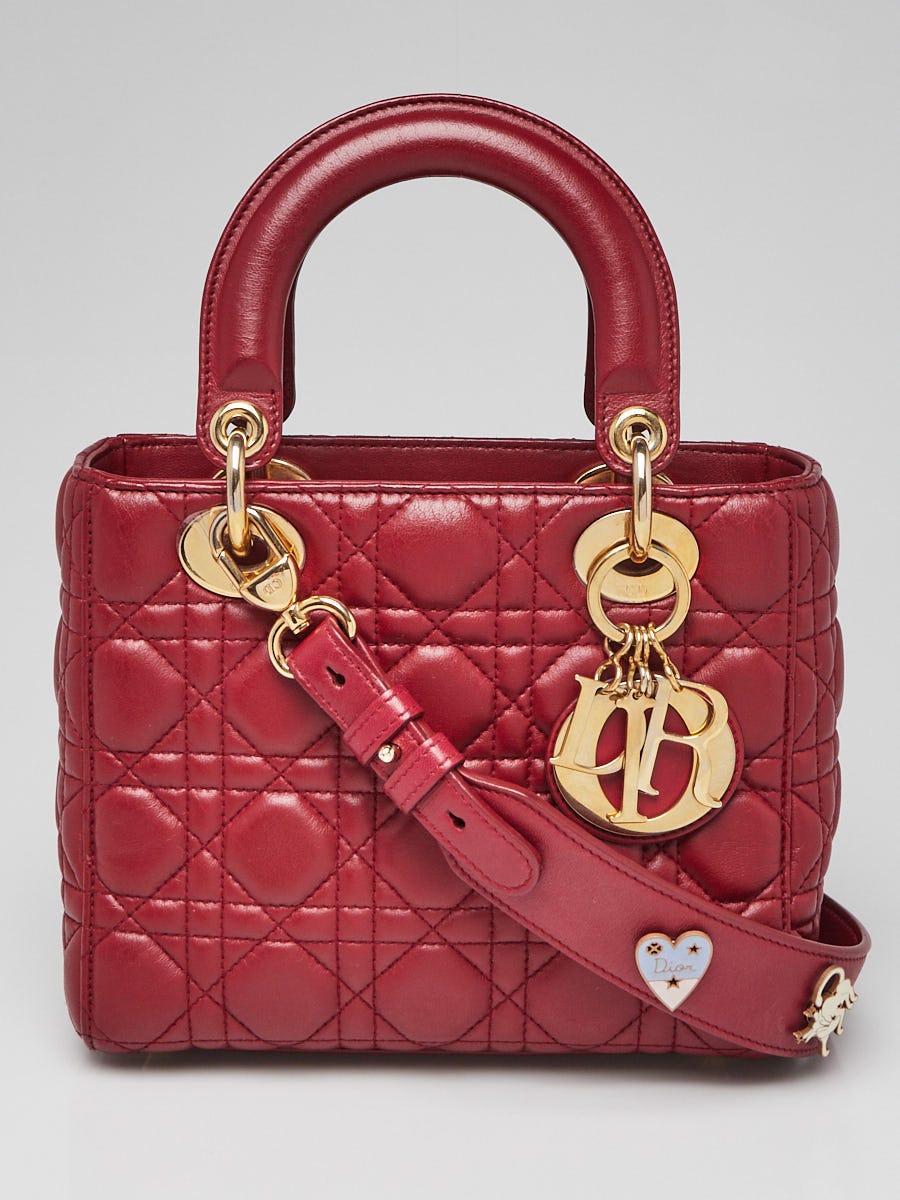 Christian Dior Red Quilted Lambskin Leather Dior Soft Shopping