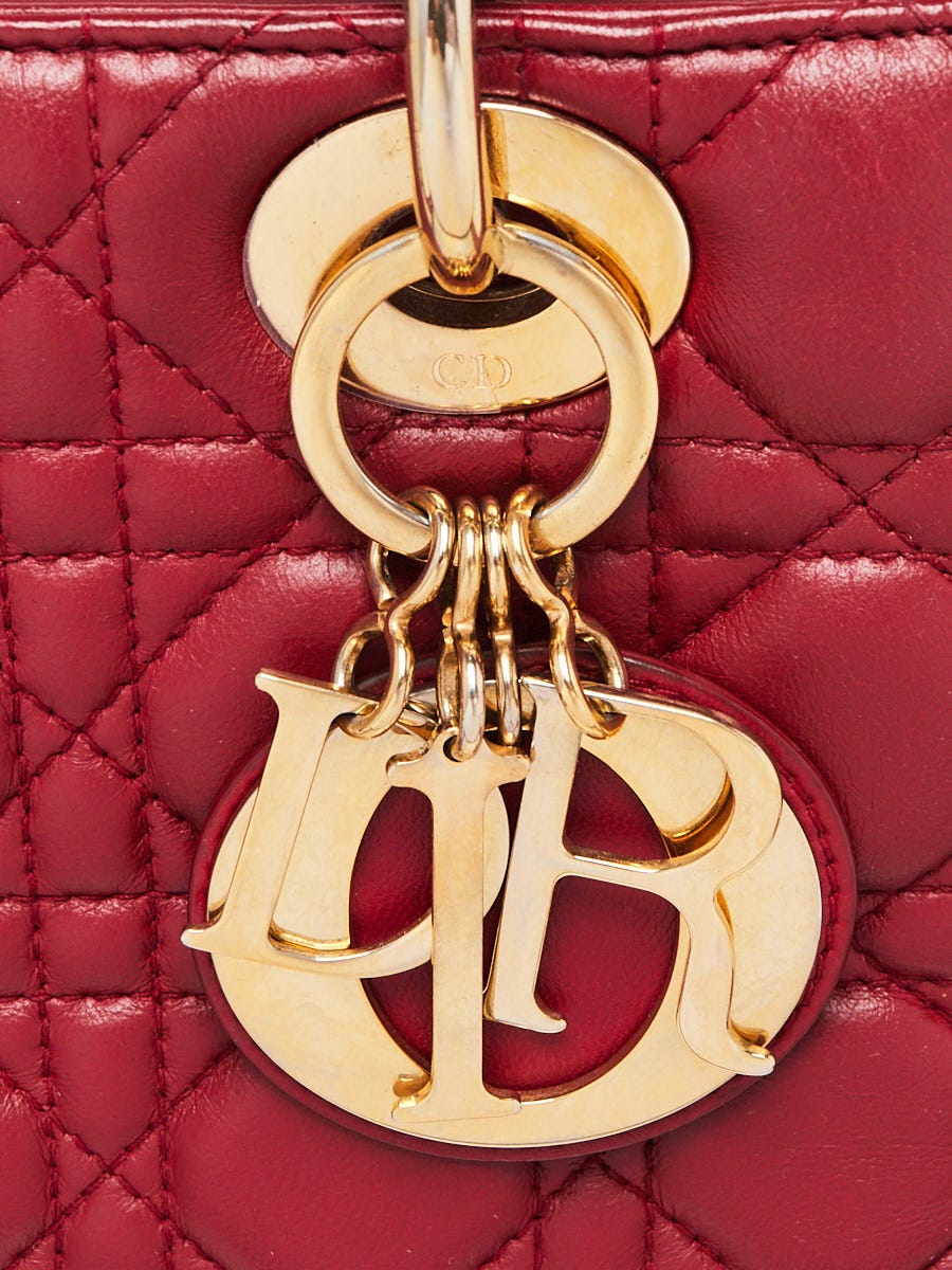 Christian Dior Red Cannage Quilted Lambskin Leather My ABCDior Lady Bag -  Yoogi's Closet