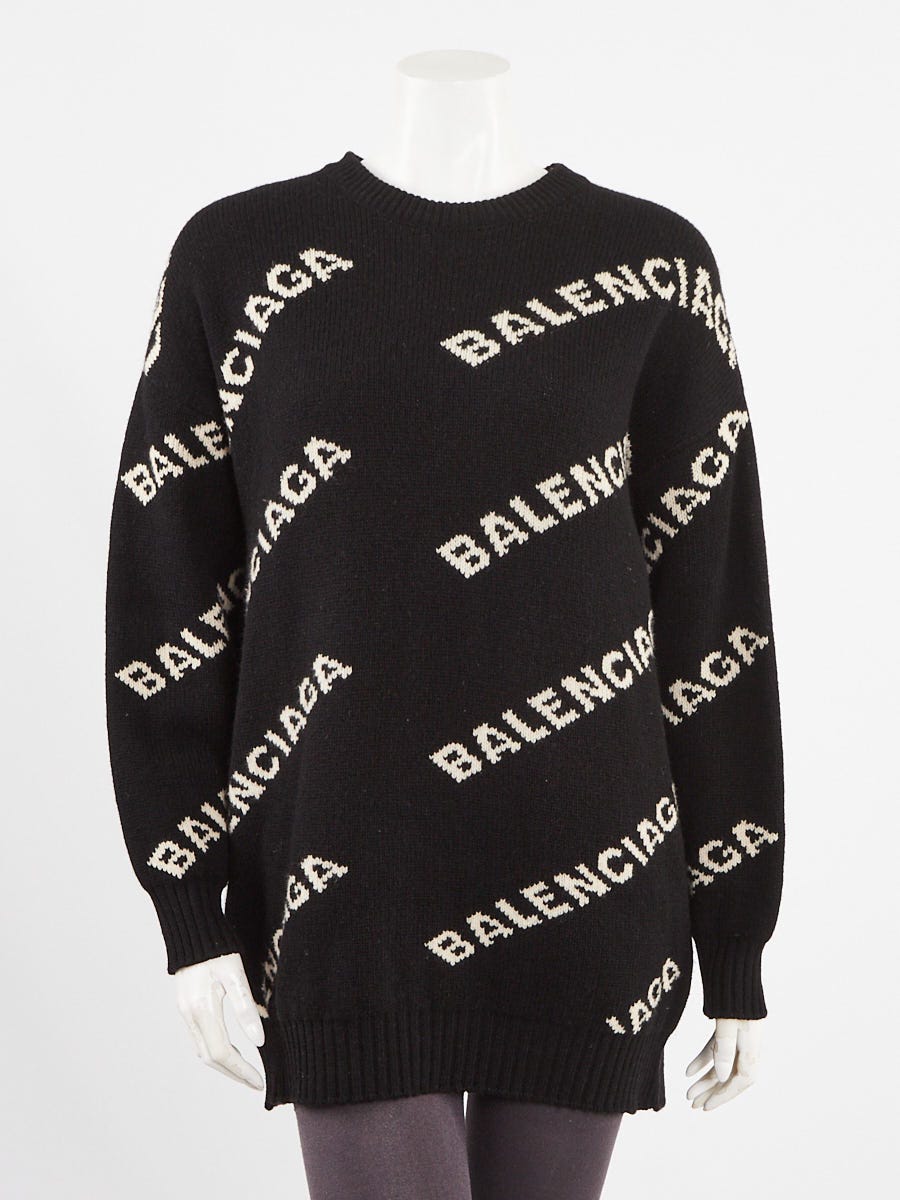Black and white balenciaga sweater online