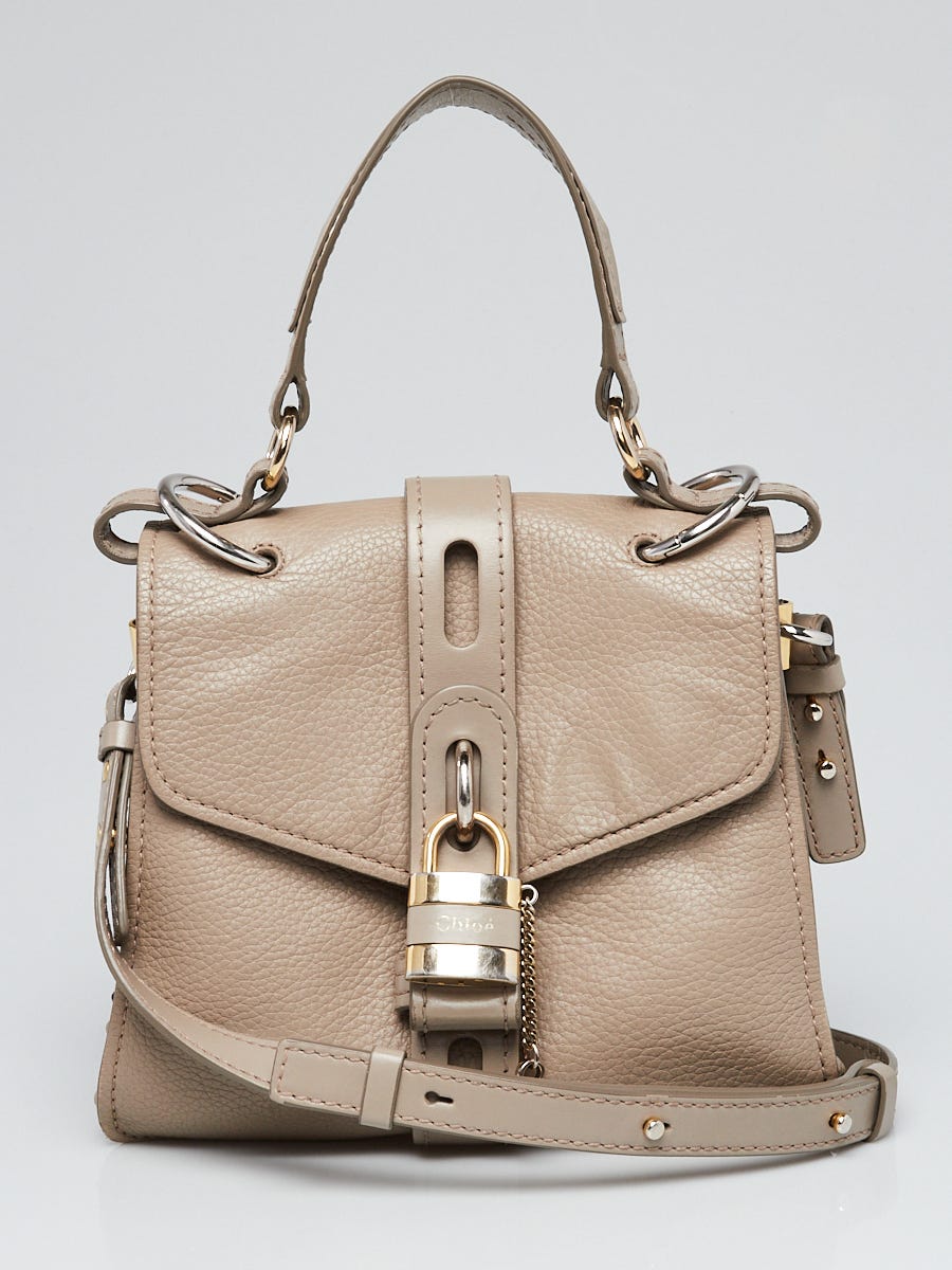 Chloe Motty Grey Goatskin Leather Small Aby Crossbody Bag Yoogi s Closet