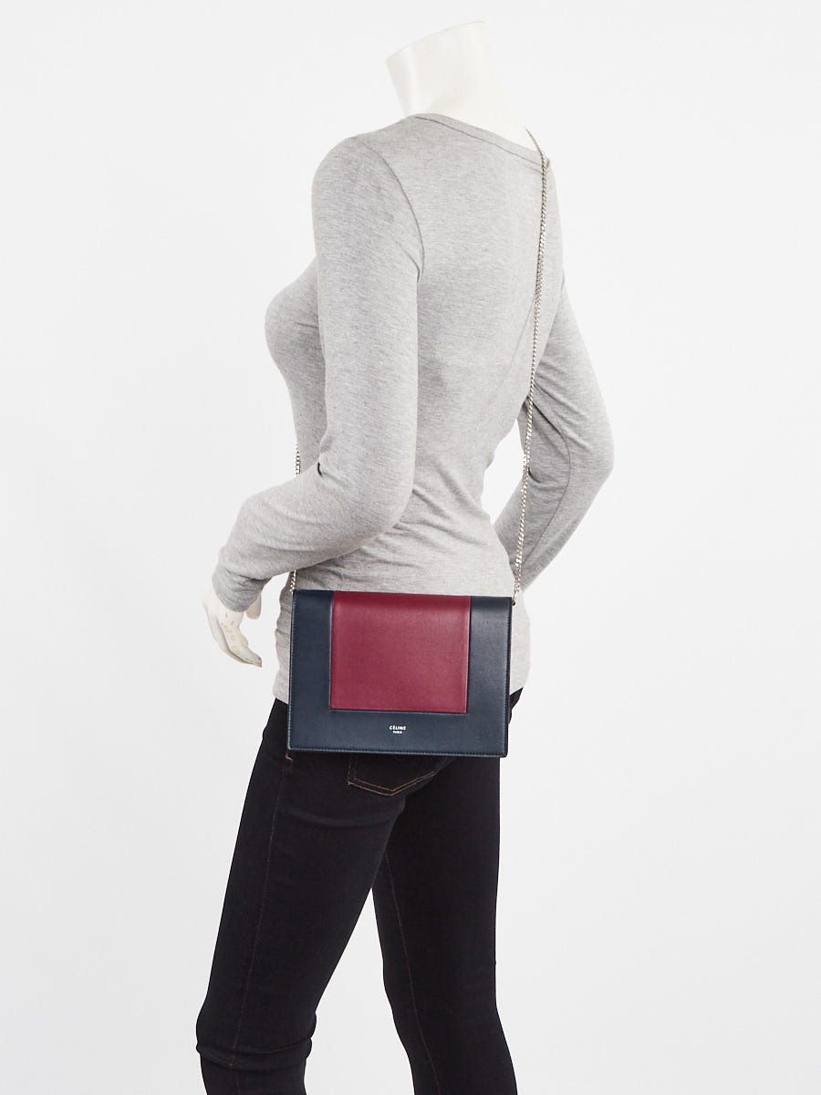 Celine Multicolor Leather Frame Evening Chain Clutch Bag