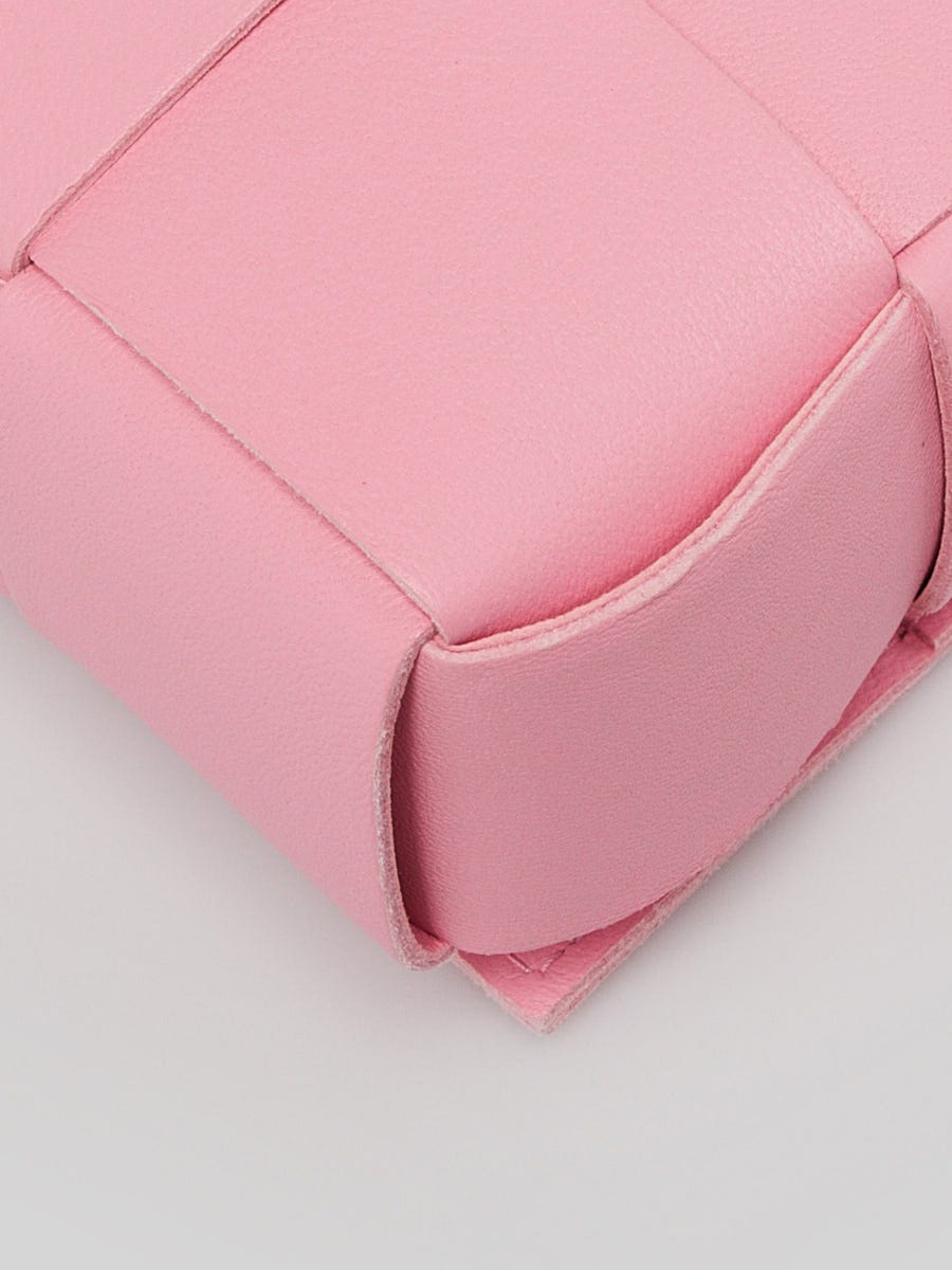 Bottega Veneta Pink Leather Maxi Weave Candy Cassette