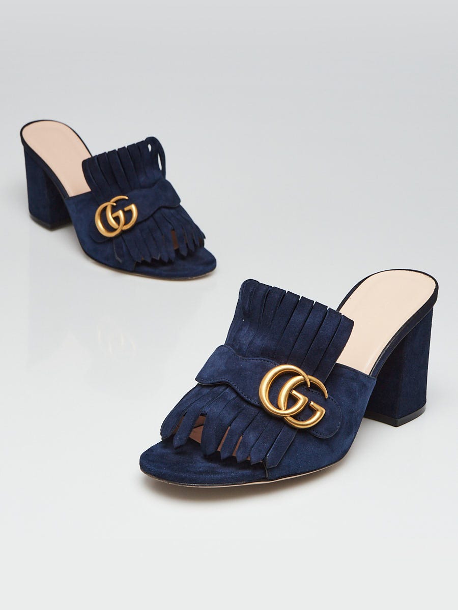 Gg marmont peep toe mule new arrivals