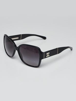 Black Acetate Frame Oversized Square CC Sunglasses - 5230Q