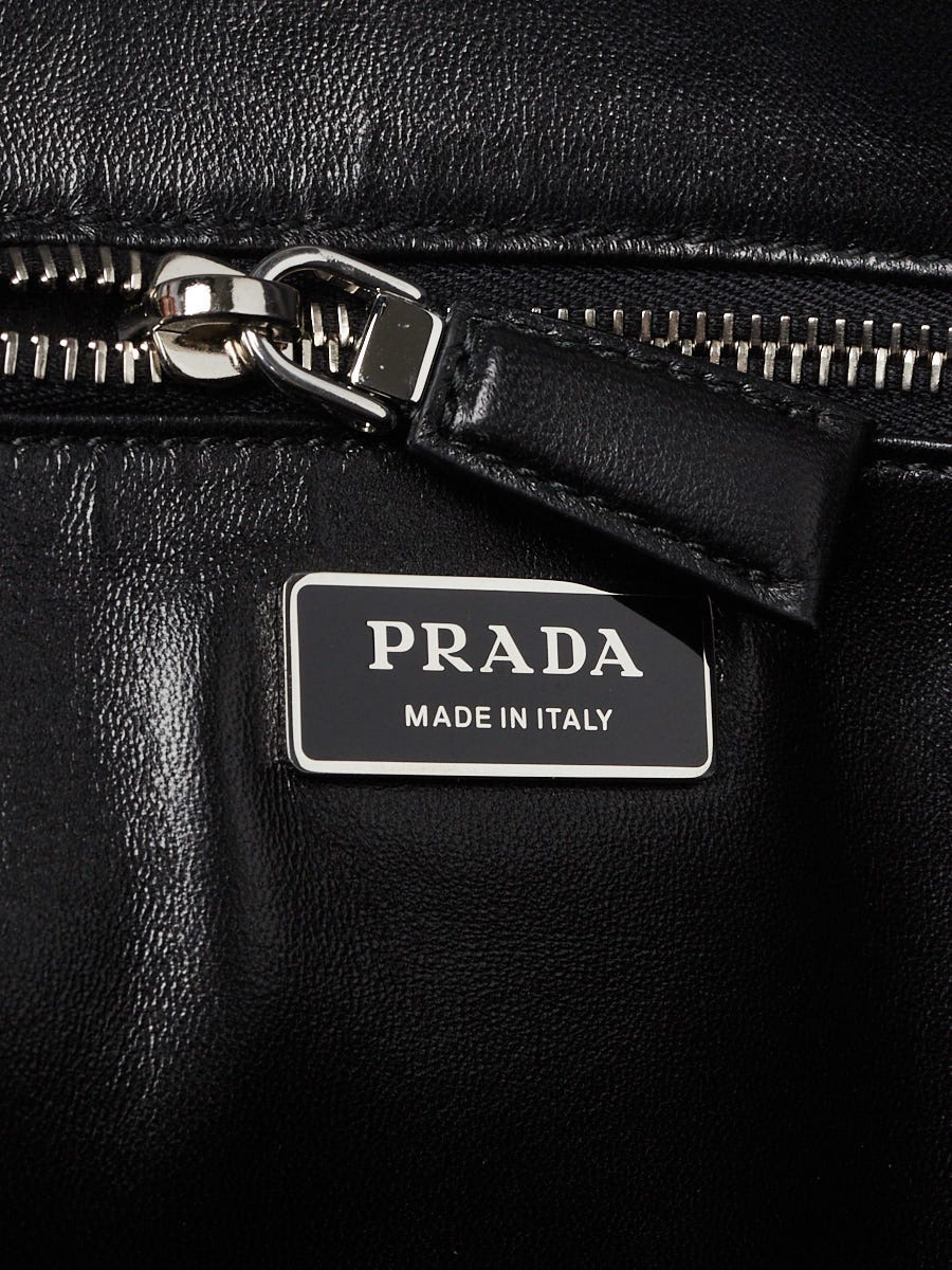 Prada Black Crinkle Nappa Leather Large Tote Bag - 1BG460