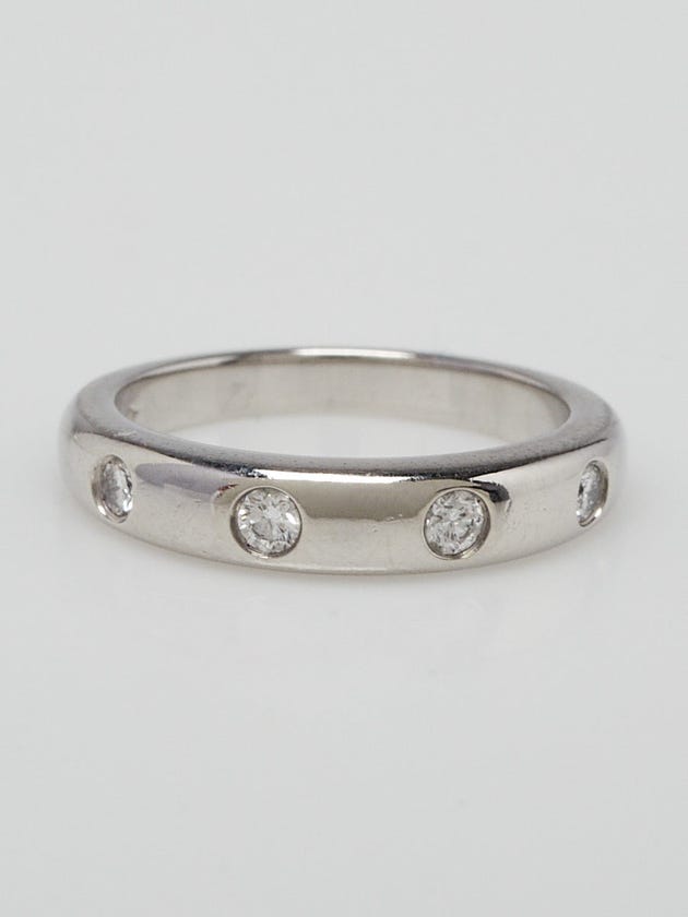 Van Cleef & Arpels Platinum and Diamond Etoile Tenderment Band Size 5.5/51