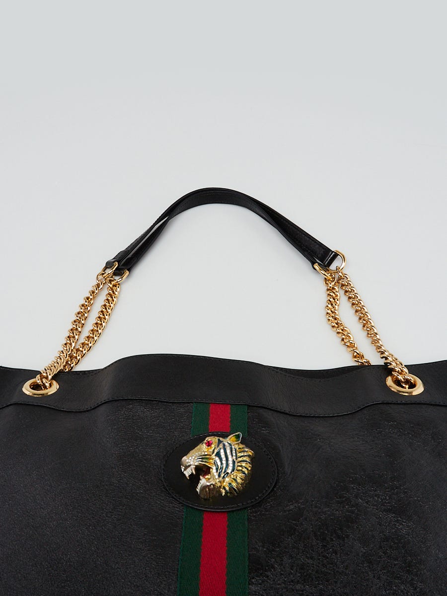 Gucci Black Leather Large Rajah Tote Bag Yoogi s Closet