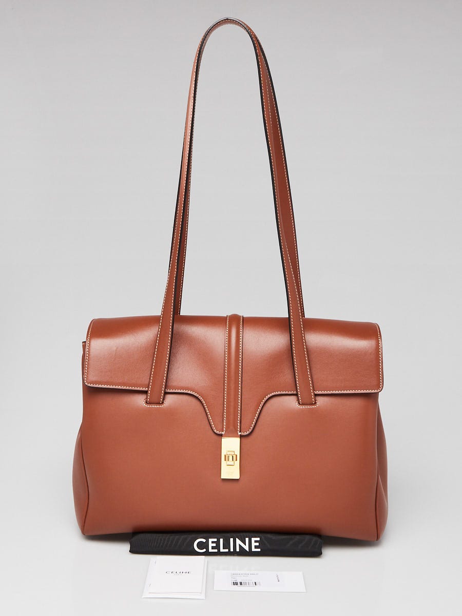 Celine Tan Smooth Calfskin Leather Medium Soft 16 Shoulder Bag