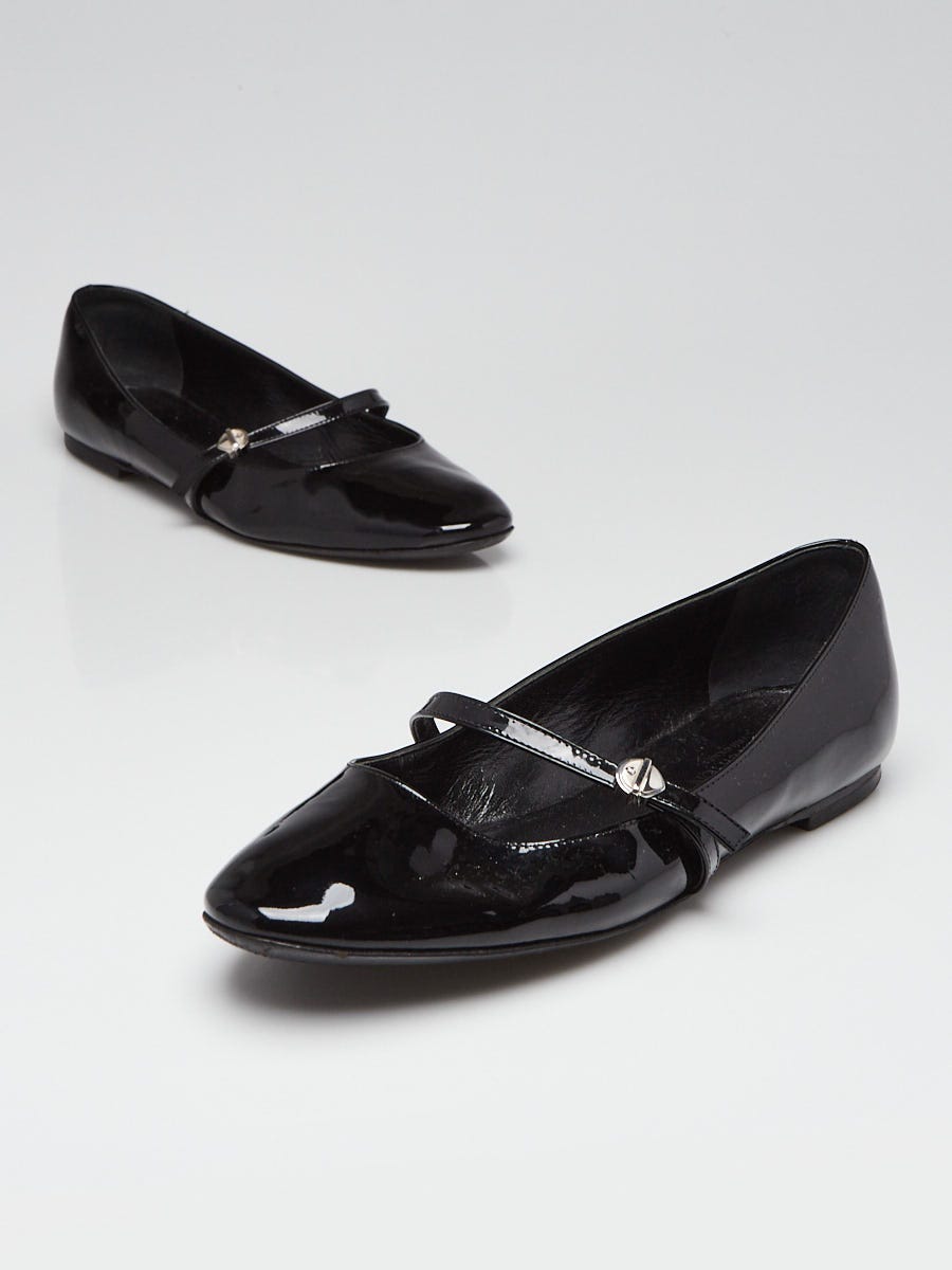 Louis Vuitton Black Patent Leather Mary Jane Uniforme Flats Size 6.5/37