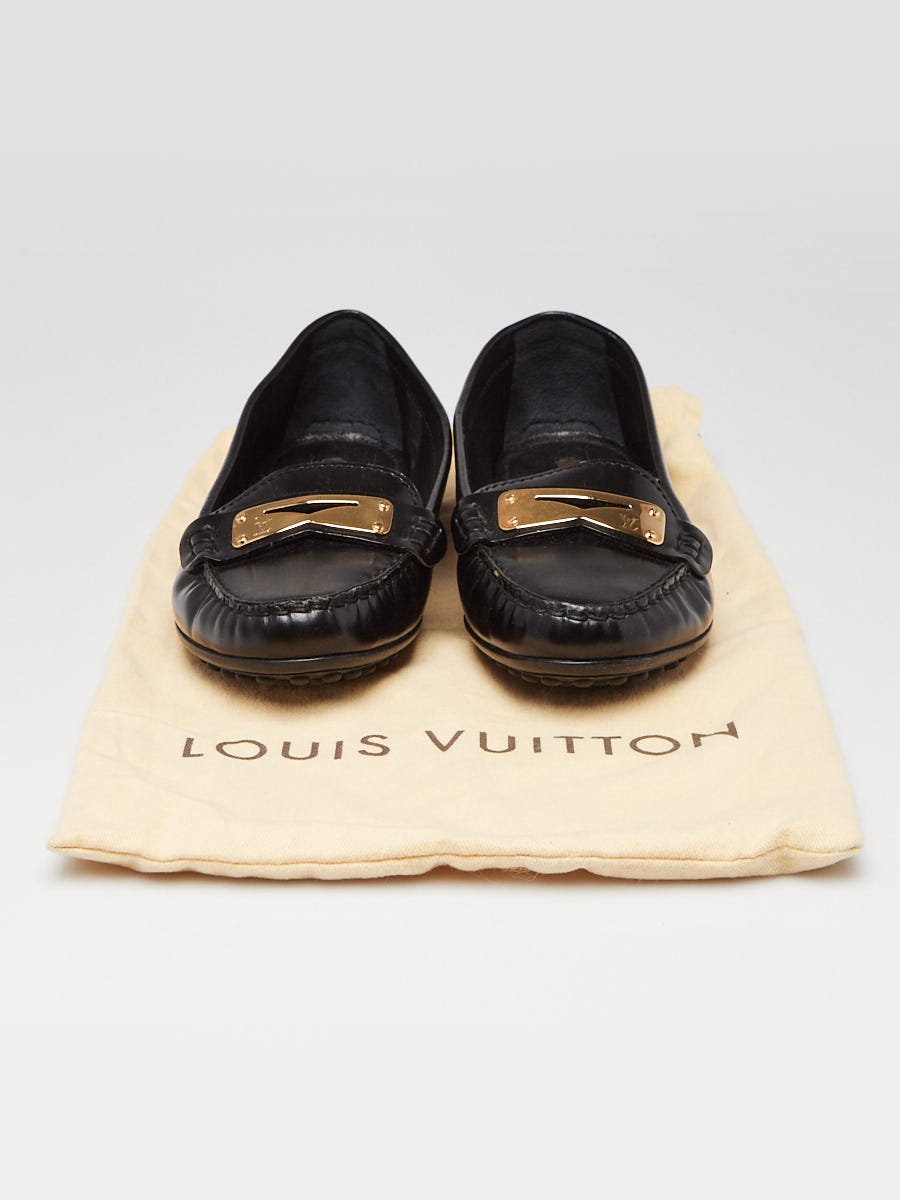 Louis Vuitton Black Leather Loafer Flats Size - Yoogi's Closet