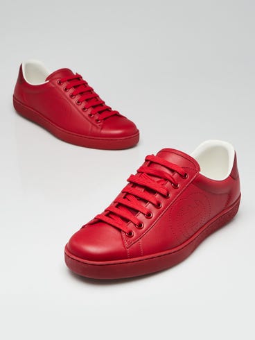 Red leather nikes Clearance