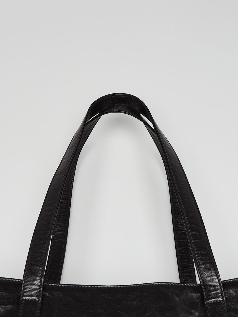 Prada Black Crinkle Nappa Leather Large Tote Bag - 1BG460