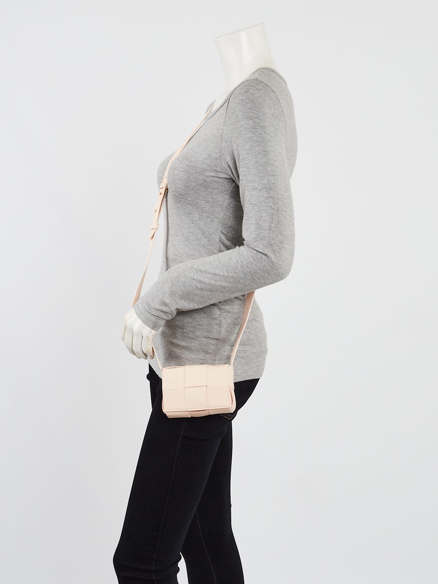 Bottega Veneta Pink Leather Maxi Weave Candy Cassette
