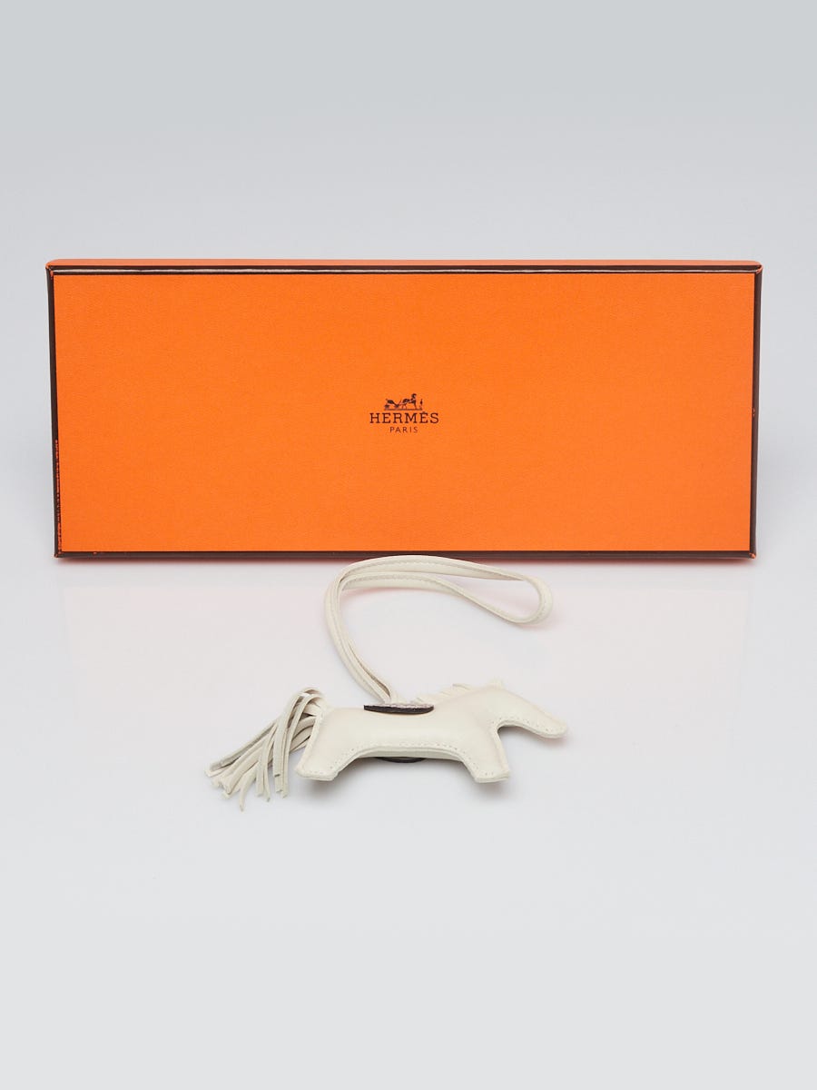 HERMES Milo Lambskin Lizard Touch Grigri Rodeo Horse Bag Charm PM Craie  Ombre 1217159