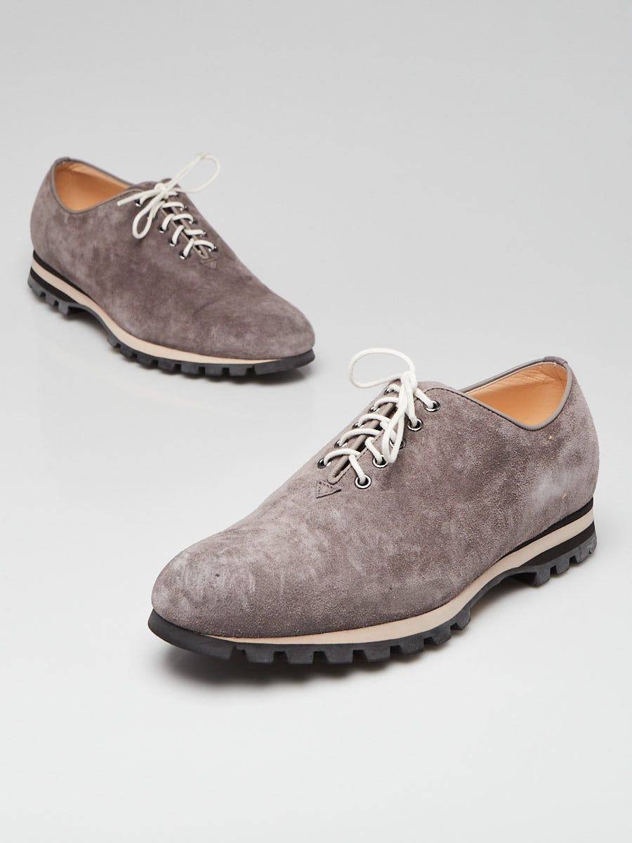Manolo Blahnik Grey Suede Lace Up Oxfords Size 5/35.5
