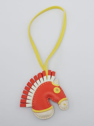 Feu/Citron/Crai Lambskin Milo Lambskin Leather Geegee Savannah Bag Charm