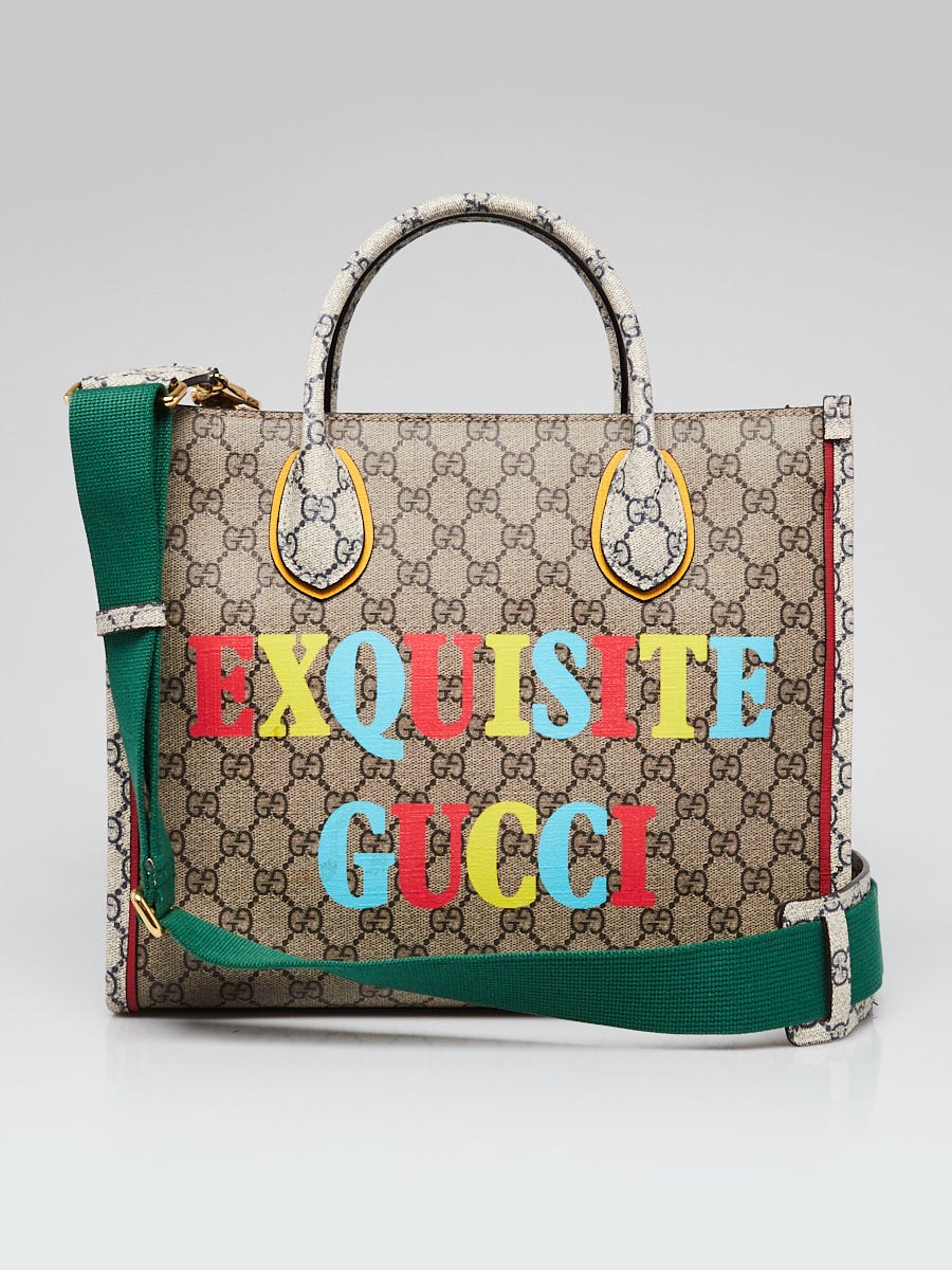 Gucci Beige/Ebony GG Supreme Canvas Exquisite Small Tote Bag