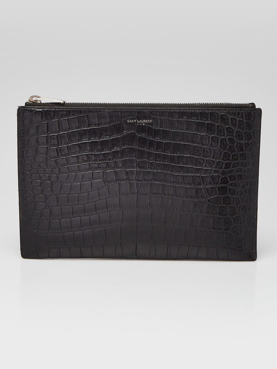 Ysl croc embossed pouch outlet