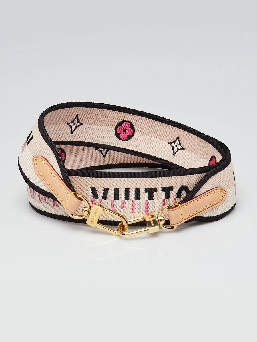 Louis Vuitton Beige/Pink Nylon Bandouliere Shoulder Strap