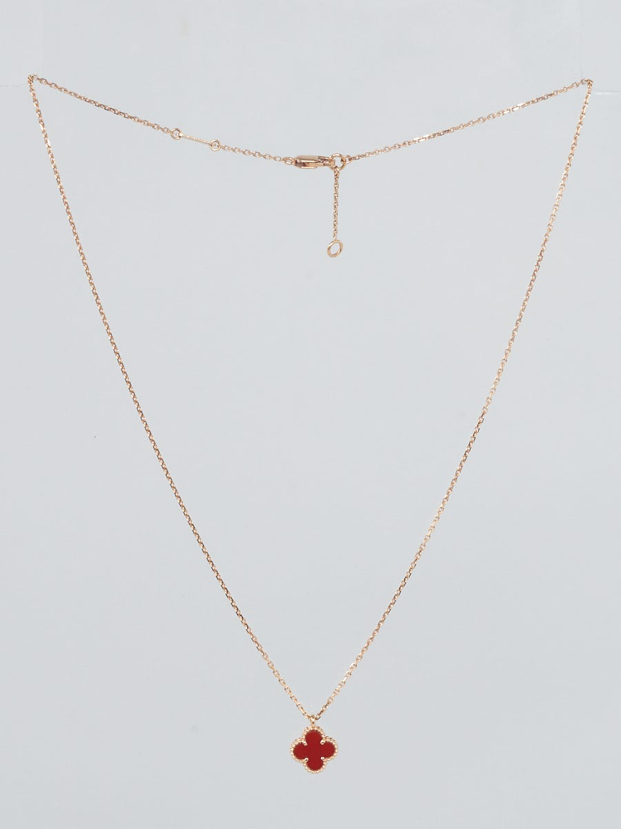 国内発【Van Cleef & Arpels】Sweet Alhambra カーネリアン 18K Van Cleef & Arpels Carnelian and 18k Pink Gold Sweet