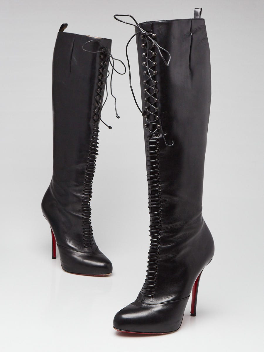 Christian Louboutin - Authenticated Boots - Patent Leather Black for Women, Never Worn