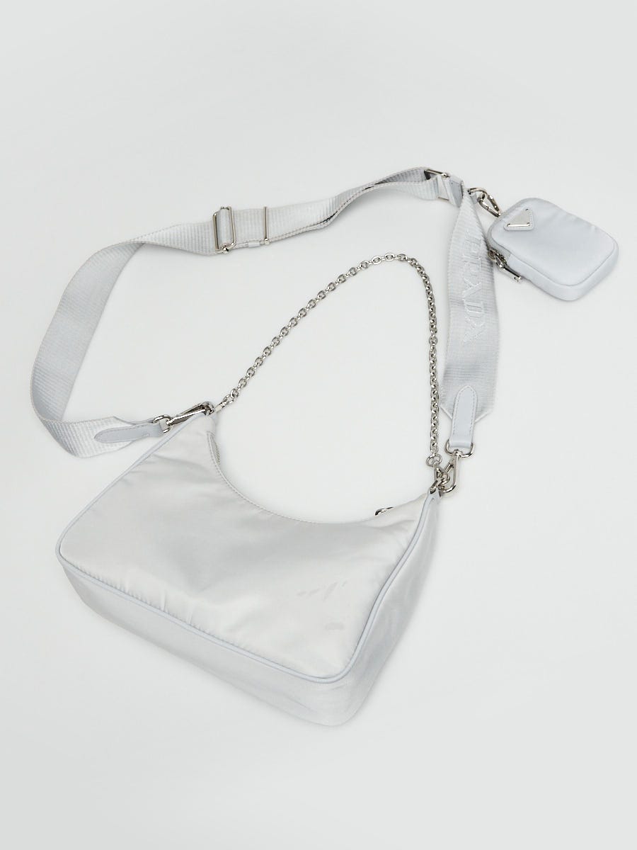 Prada Grey Tessuto Nylon 2005 Re-Edition Shoulder Bag 1BH204
