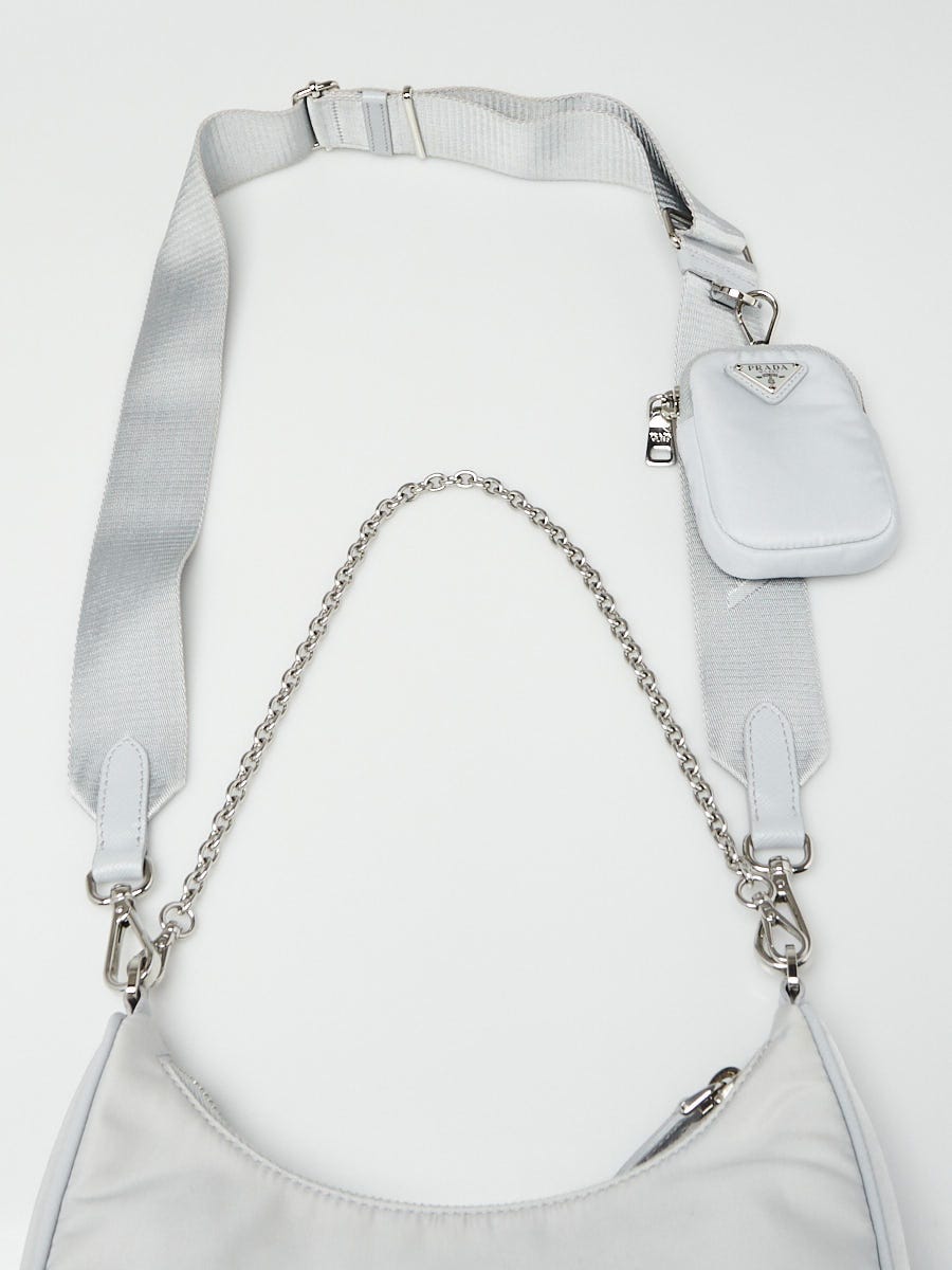 Prada Grey Tessuto Nylon 2005 Re-Edition Shoulder Bag 1BH204