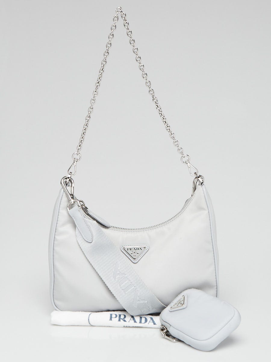 Prada Grey Tessuto Nylon 2005 Re Edition Shoulder Bag 1BH204 Yoogi s Closet