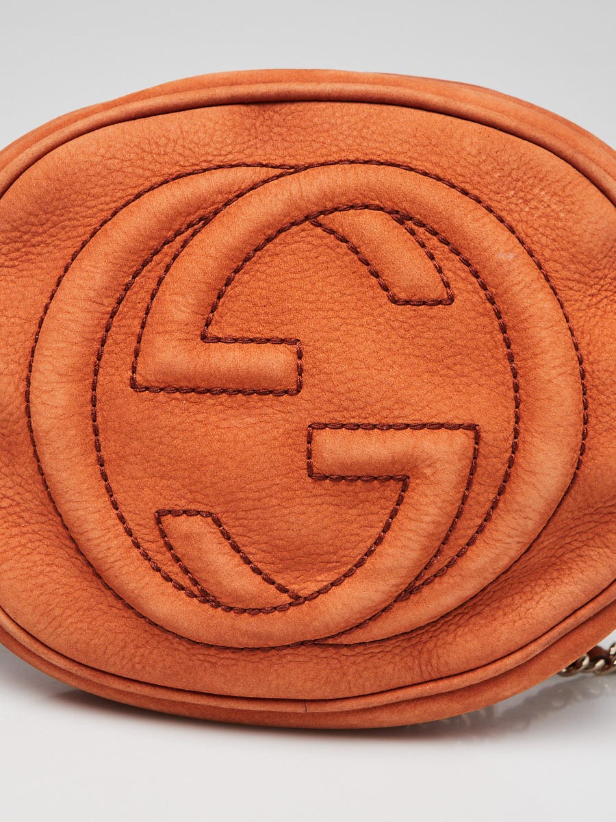Gucci Orange Nubuck Leather Mini Soho Round Chain Crossbody Bag | Yoogi's  Closet