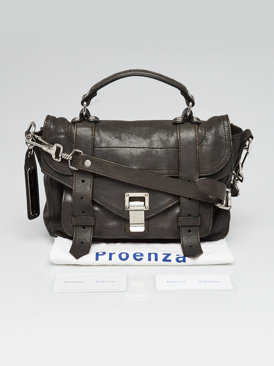 Sac à Main Proenza Schouler PS1 Tiny Noir - Cuir - Modèle Bandoulière Avec Pochette - Occasion Authentique