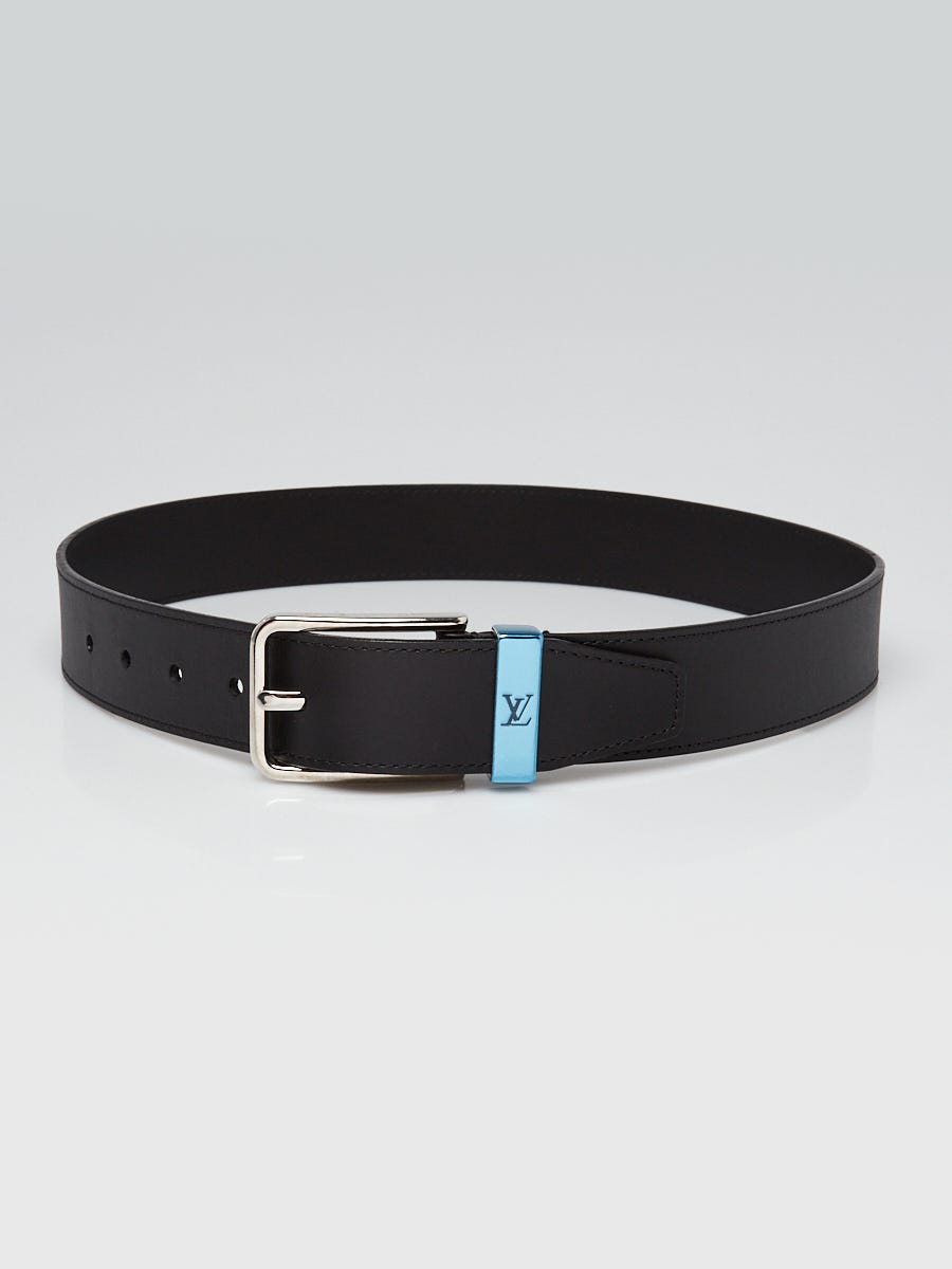 Louis Vuitton Black Smooth Leather Belt Size 75/30