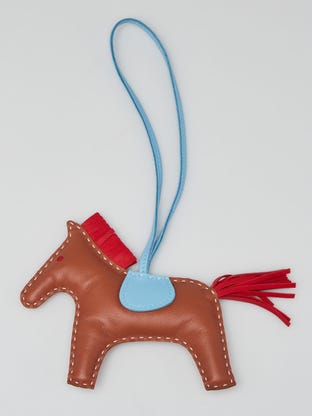 GoldRouge Indian/Celeste Lambskin Leather GriGri Rodeo Horse MM Bag Charm