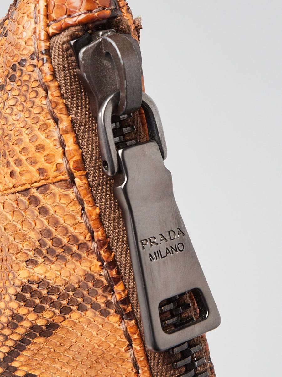 Prada Brandy Pitone Snakeskin Clutch Bag BP0363 | Yoogi's Closet