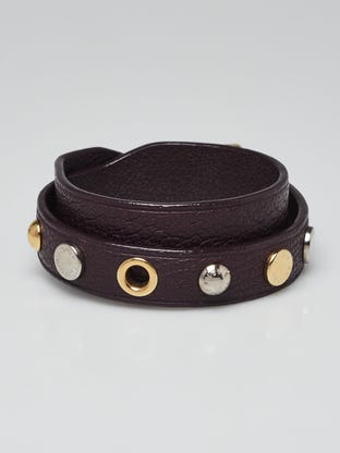 Louis Vuitton Gold Leather LV Twist Wrap Bracelet 17