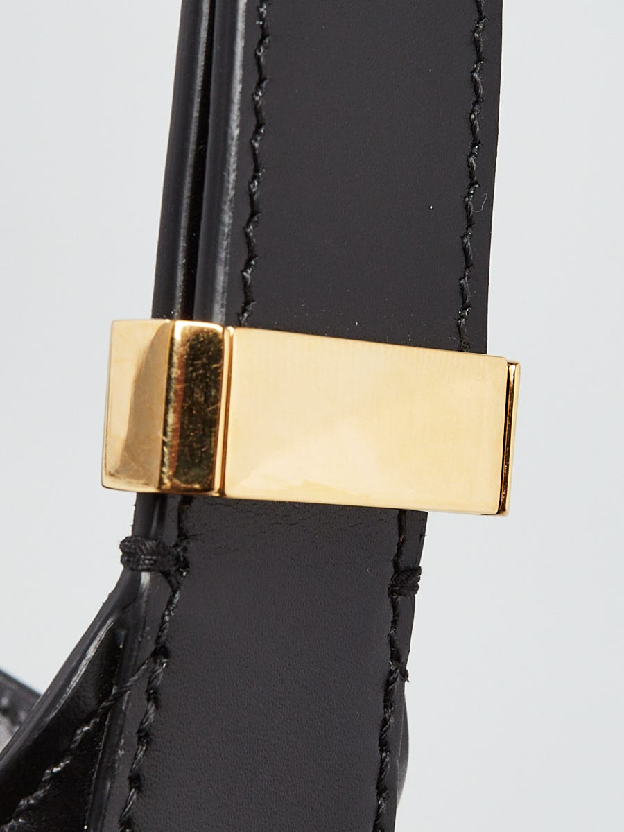 Burberry Black Leather TB Monogram Medium Shoulder Bag