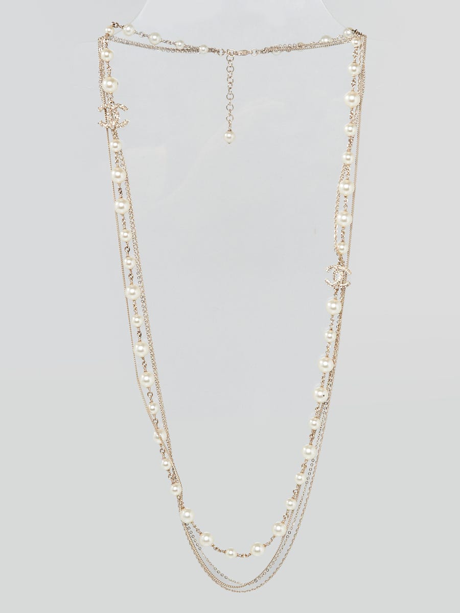 chanel pearl and crystal necklace