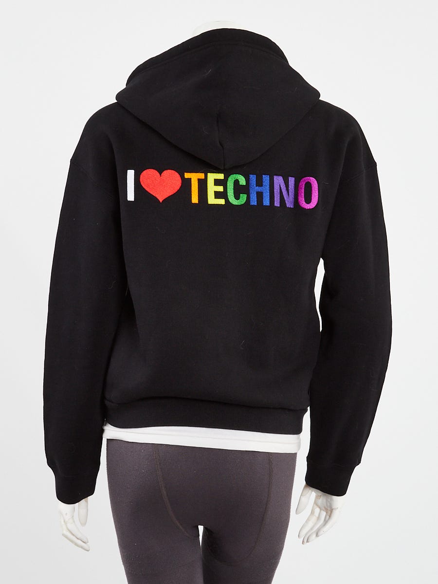 週間売れ筋 Black Balenciaga Cotton Hooded Zippy Techno Love I トップス