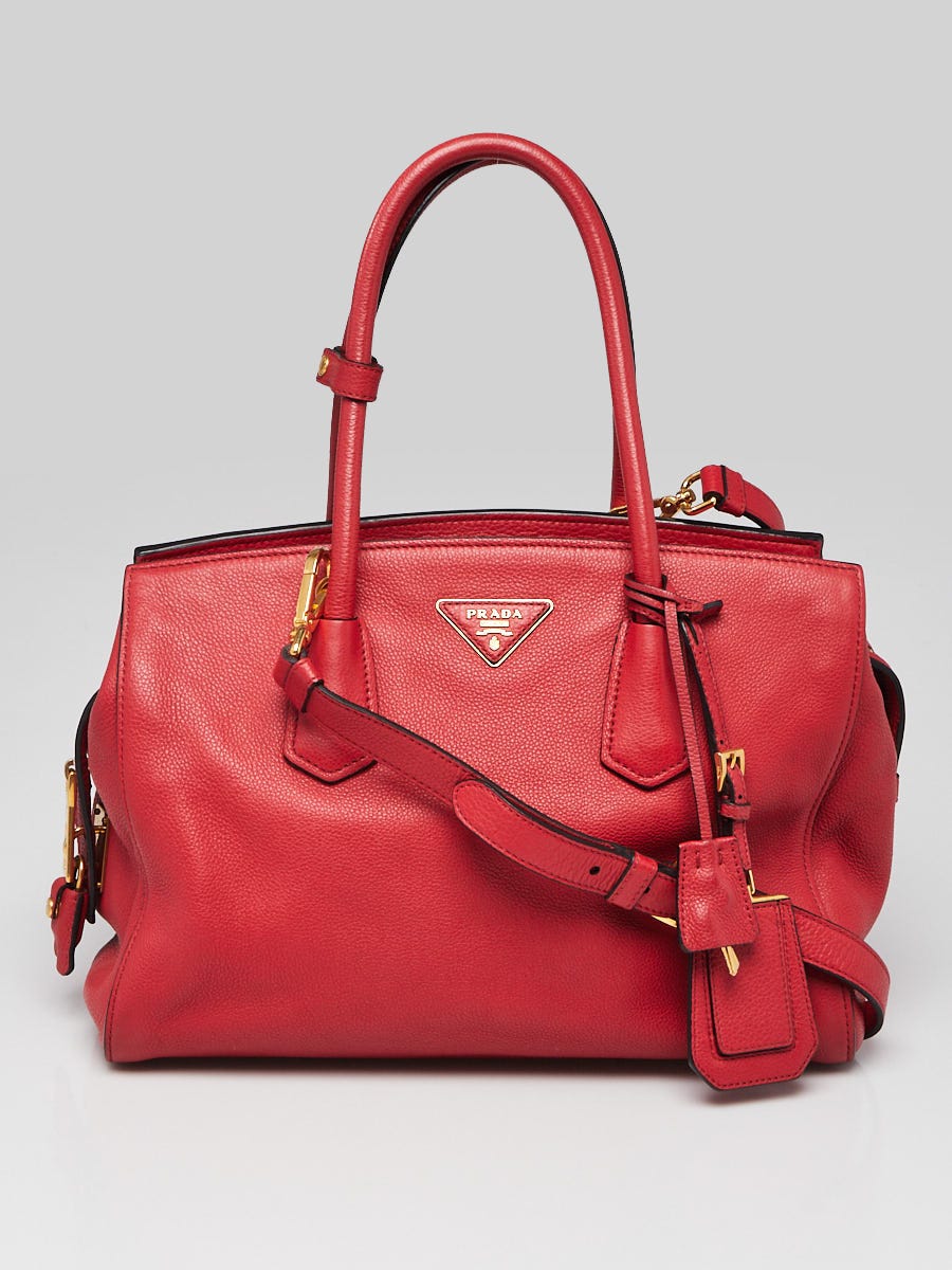 Red Vintage Vitello Daino Prada Shoulder Bag
