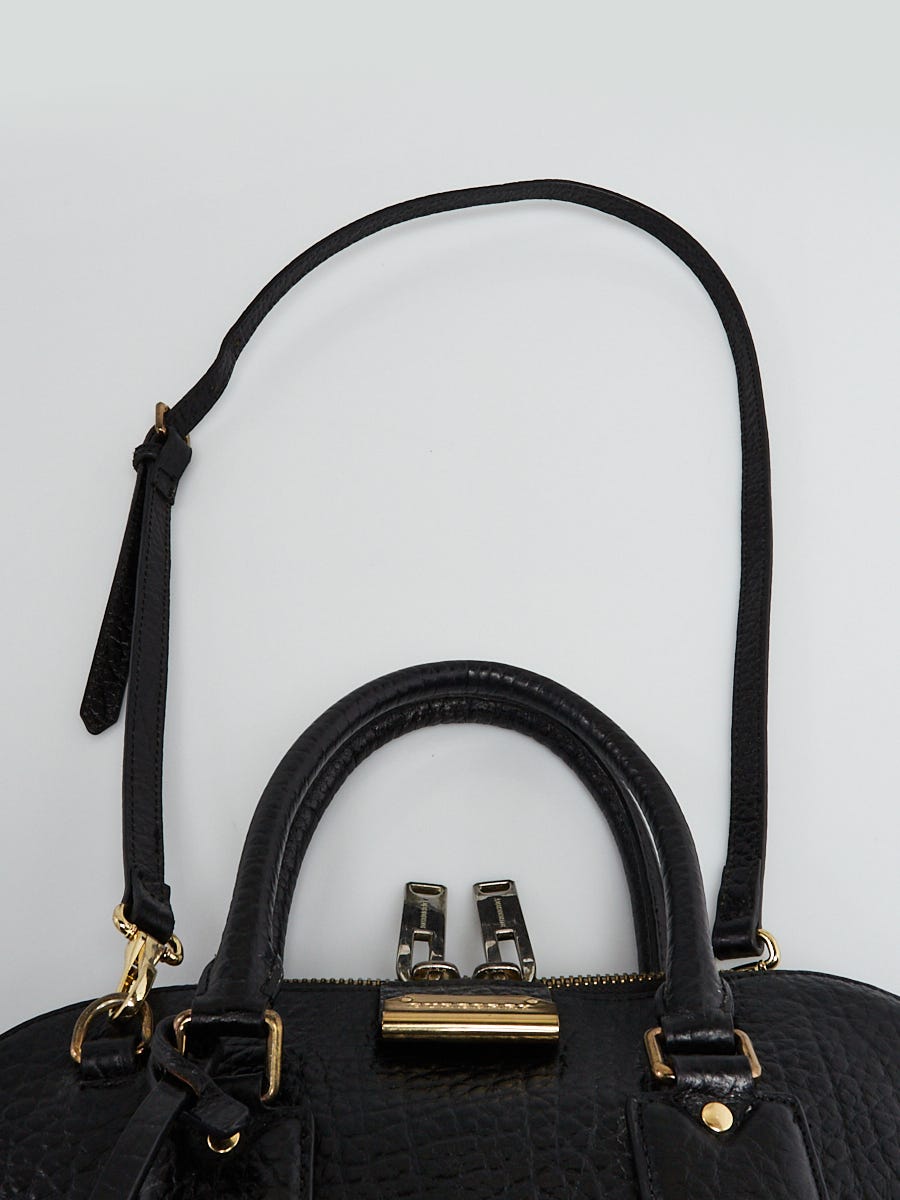 Burberry Black Grain Leather Small Orchard Satchel Bag