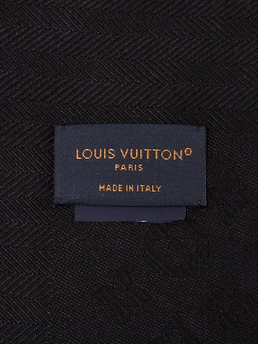 Louis Vuitton Black Monogram Silk/Wool Blend Evermore Shawl Scarf