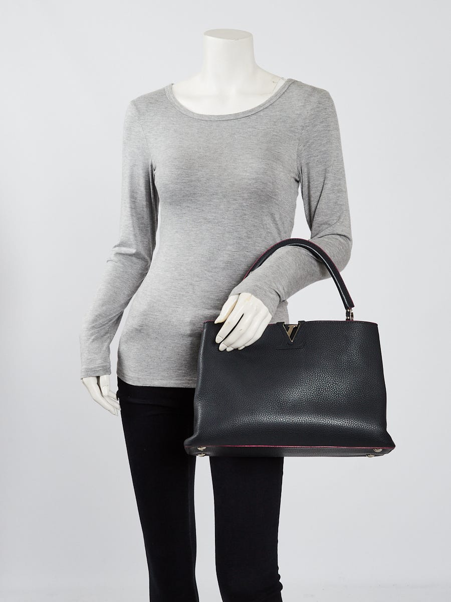 Louis Vuitton Cobalt Taurillon Leather Capucines MM Bag