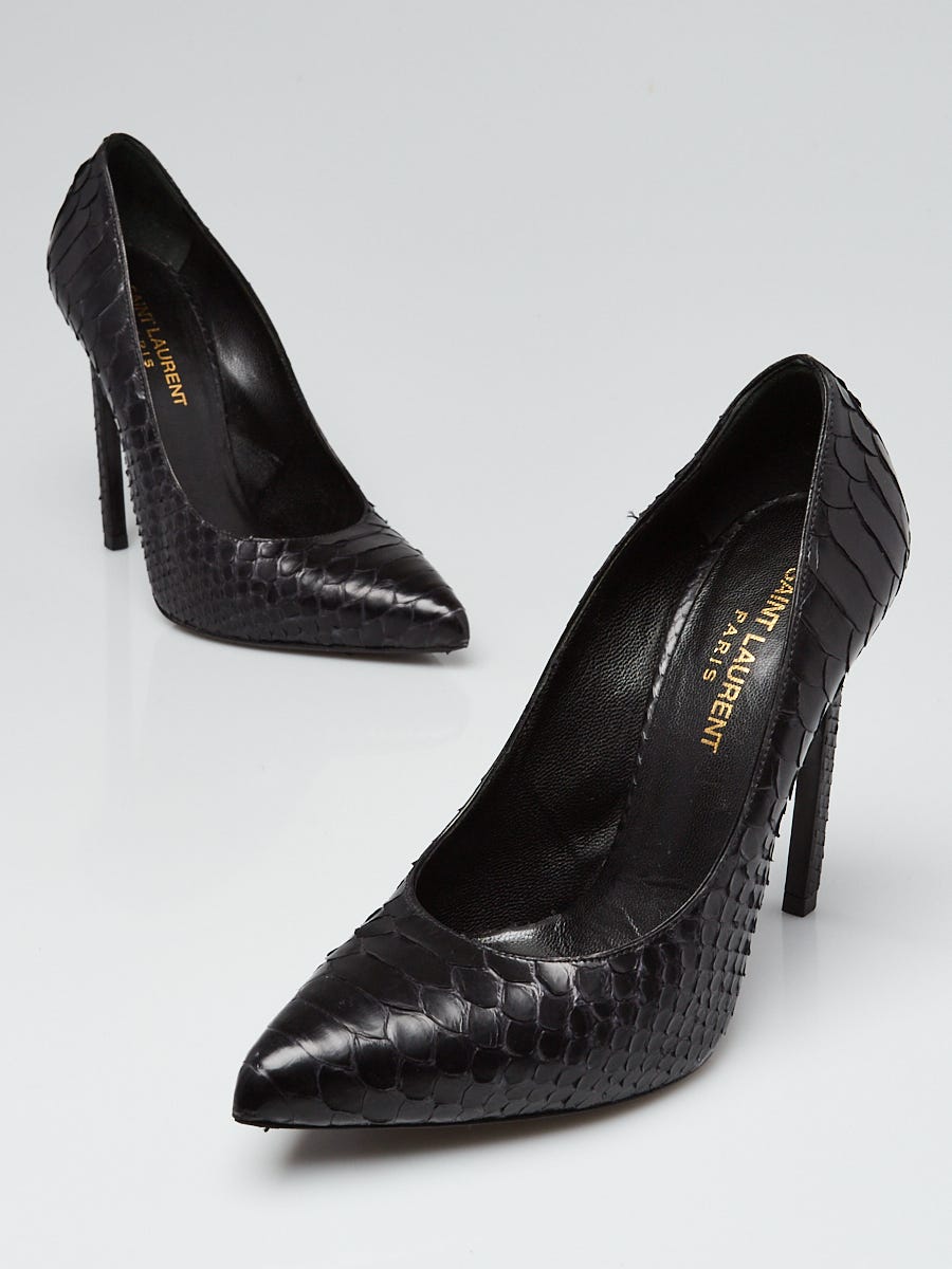 Yves Saint Laurent Black Snakeskin Pointed Toe Pumps Size 5.5 36 Yoogi s Closet