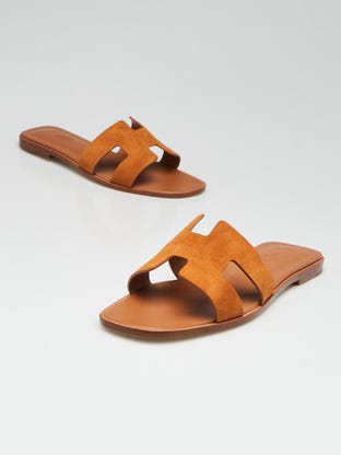 Gold Suede Oran Sandals Size 8.5/39