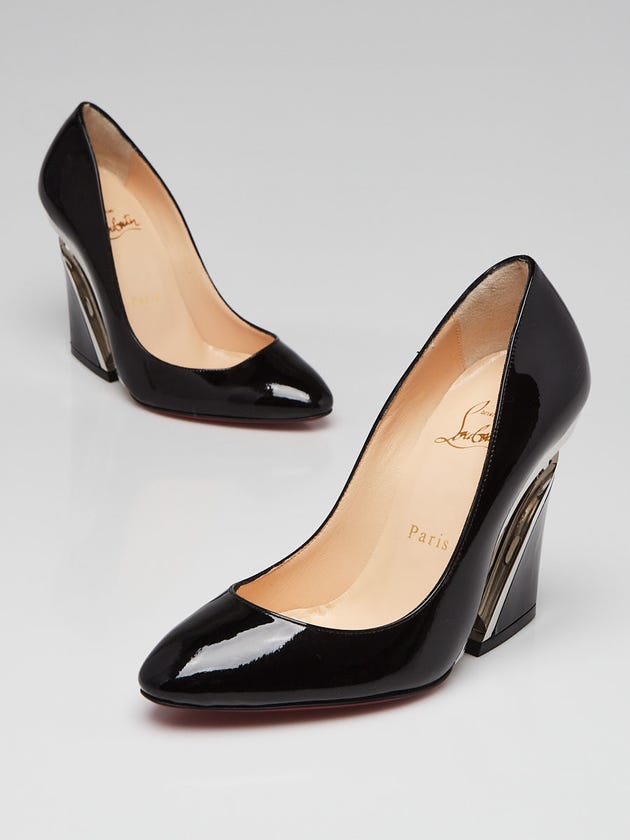Christian Louboutin Black Patent Leather Levitipump 100 Pumps Size 4.5/35