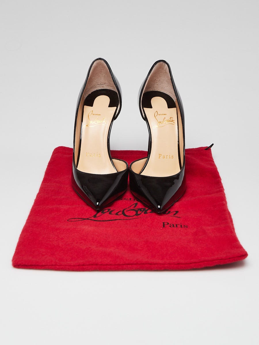 Christian Louboutin Black Patent Leather Iriza 100 Pumps Size 3.5