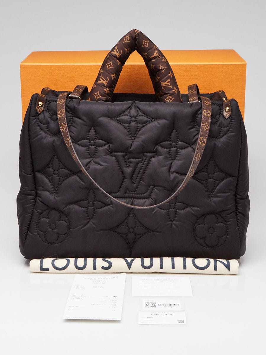 Louis Vuitton Econyl Onthego GM Pillow Black Bag Puffer Giant Flower  Monogram