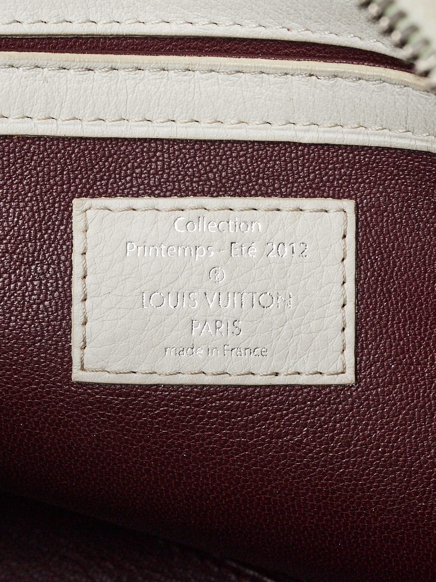 LOUIS VUITTON S/S 2012 Taupe White Boucle Knit Monogram “Speedy Round”  Handbag For Sale at 1stDibs