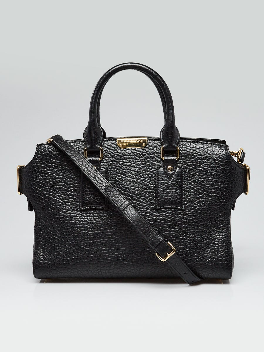 Burberry Black Grain Leather Clifton Signature Tote Burberry