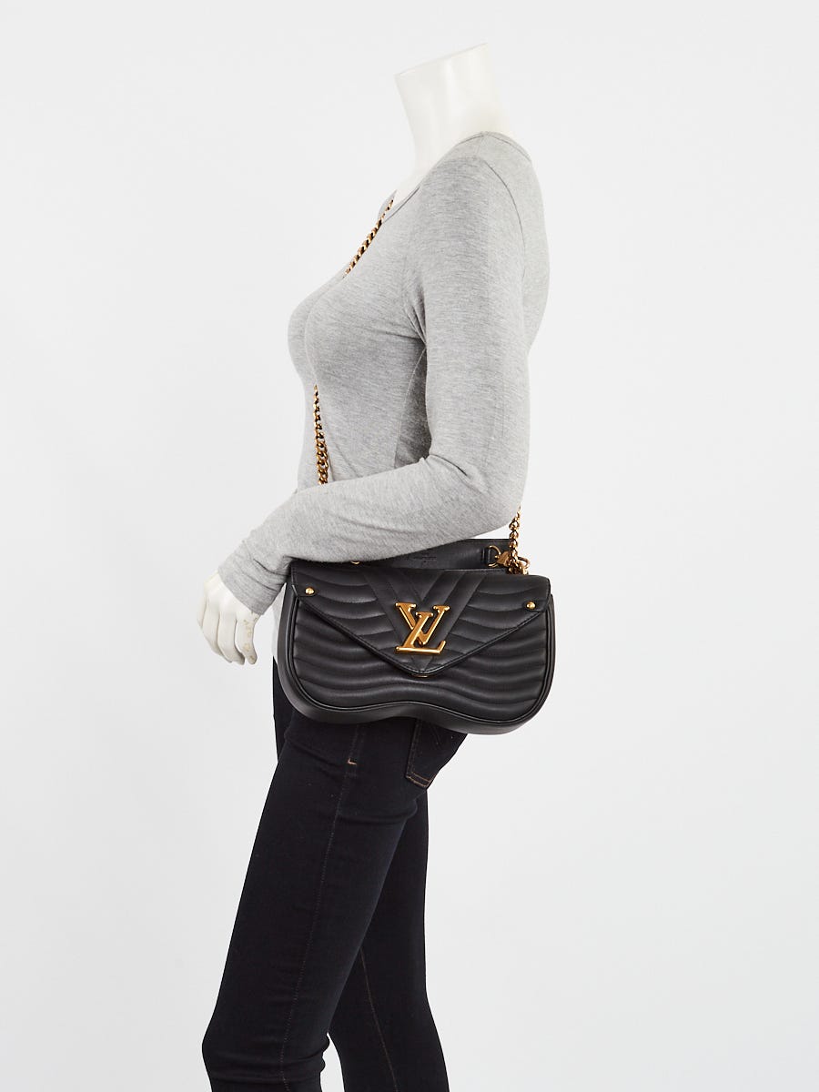 Louis Vuitton Black Quilted Leather New Wave Chain MM Bag - Yoogi's Closet